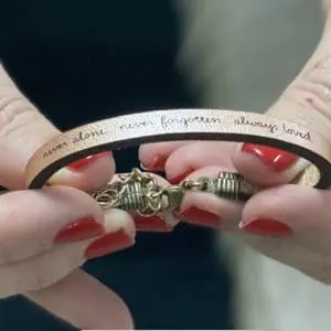 Rose Gold Leather Bracelet by Laurel Denise